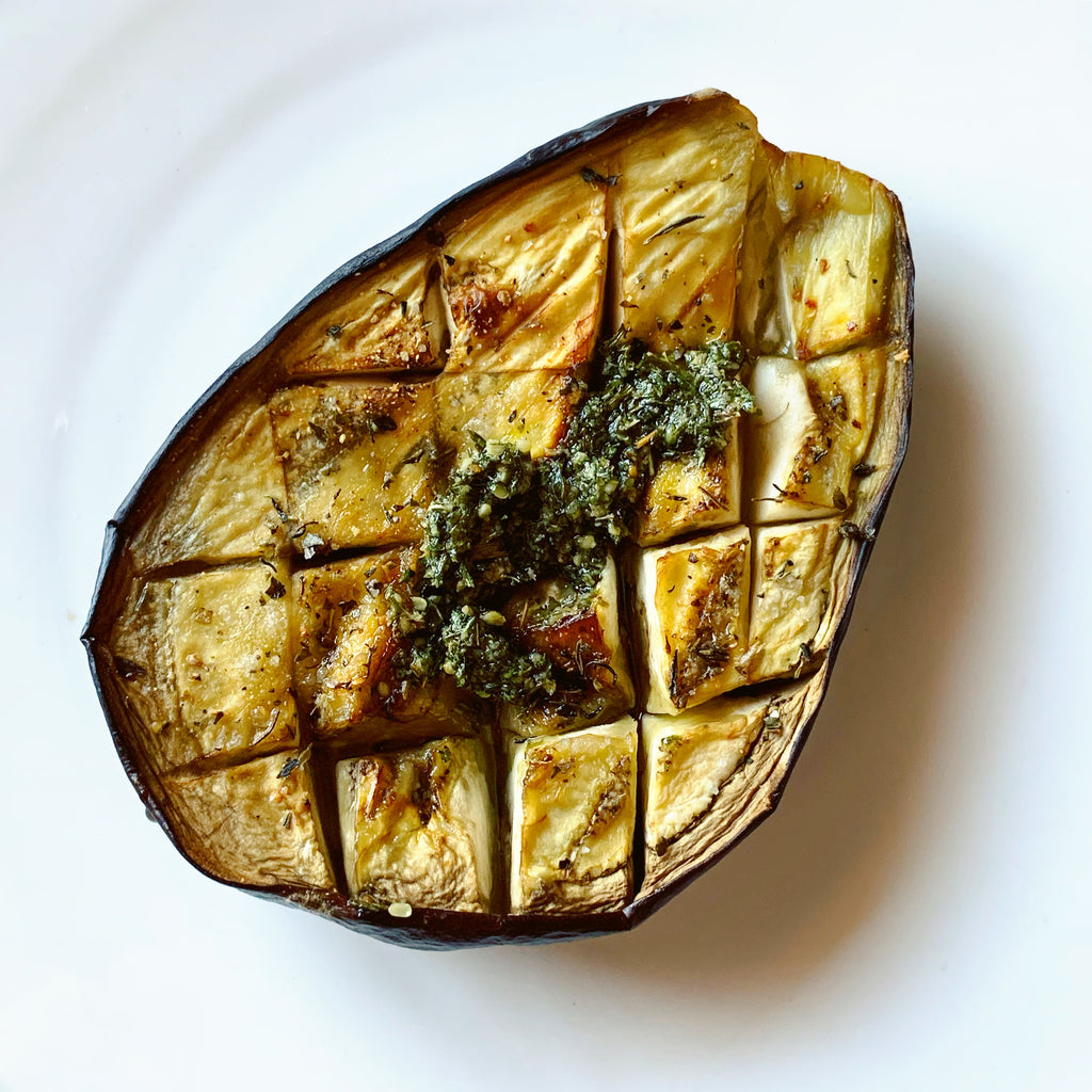 Melanzane al Forno con il Pesto alle Ortiche